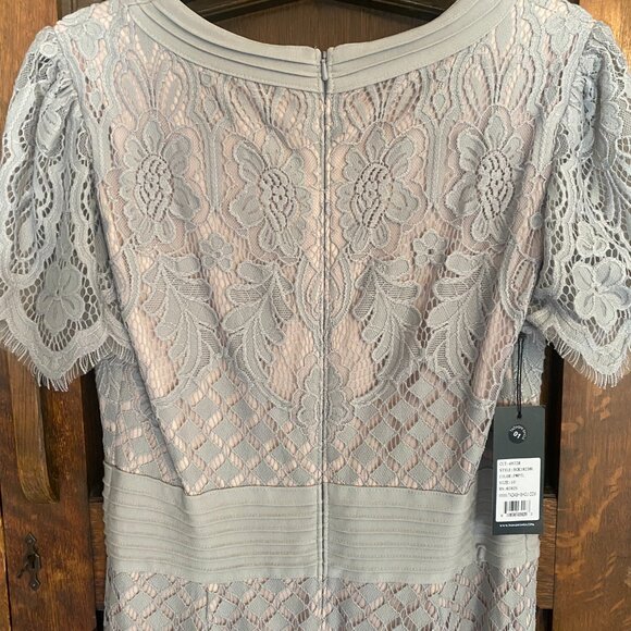 Tadashi Shoji, Dumin Lace Dress in Pewter, Size 10 - Picture 5 of 11